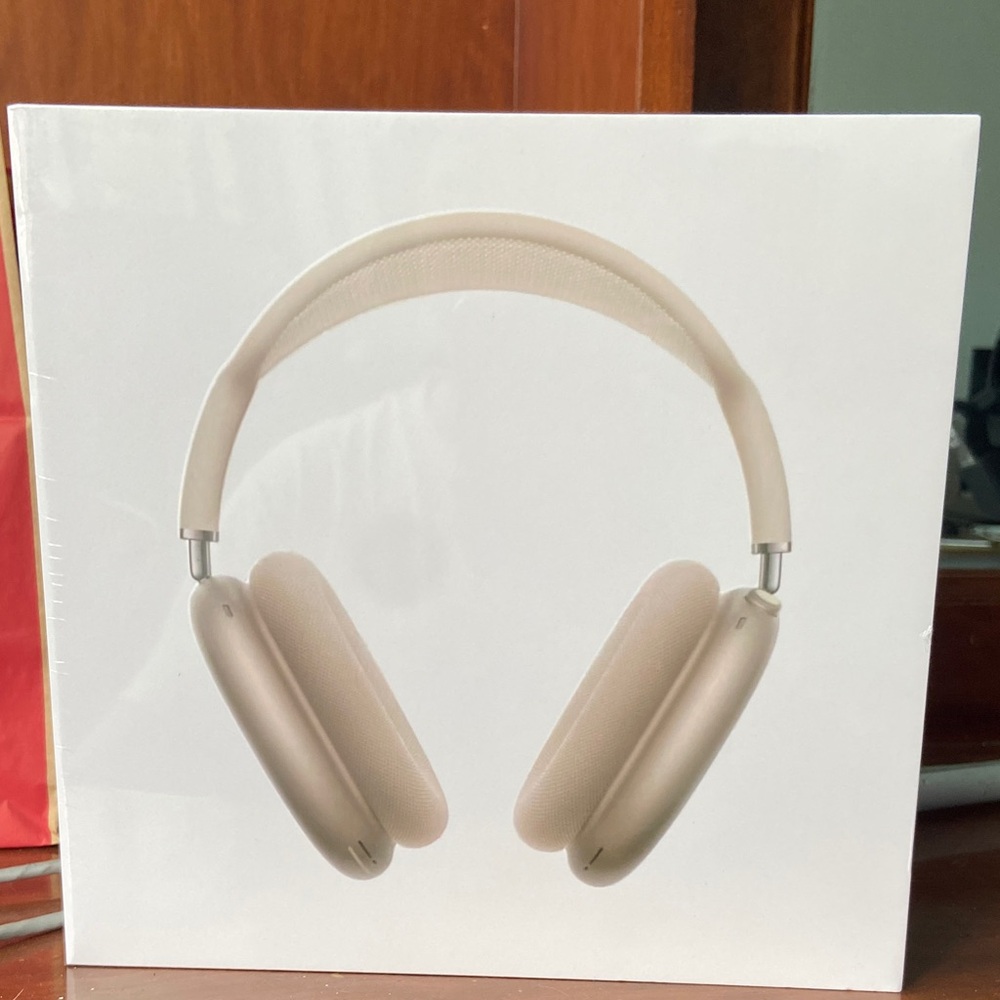 Apple AirPods Max Over-Ear Headphones in Beige and Cream Finish